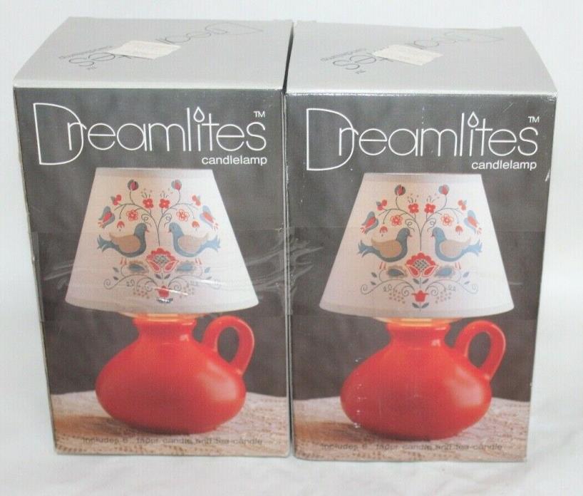 Two! 1980's DREAMLITES Candle Lamps BOXED Pennsylvania Dutch NEVER OPENED