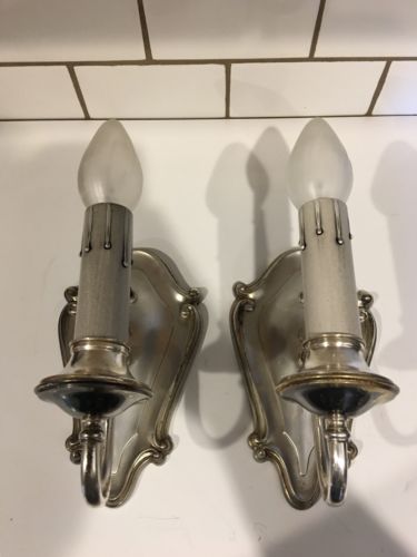 Pair of early 1900’s plated brass sconces 20C