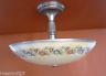 Vintage Light 1940s pewter floral Lightolier pendant