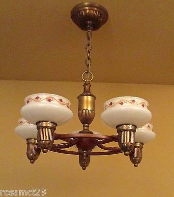 Vintage Lighting 1930s Lightolier chandelier