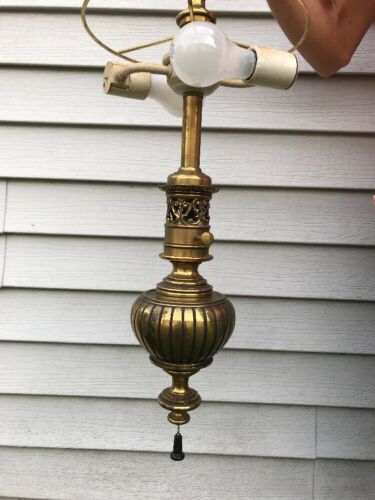 Vintage Brass Hanging Light/Swag Lamp  22