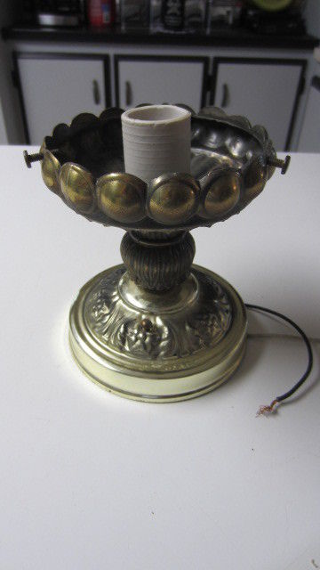 Vintage 1970's Metal Ceiling Light Fixture Mount Base