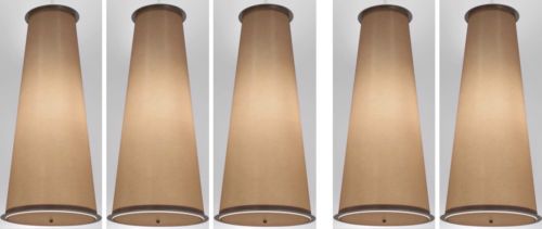 Set of 5 Lumetta P903 Ingrid 22” Pendant Lights / Lamps Almond Tan & White