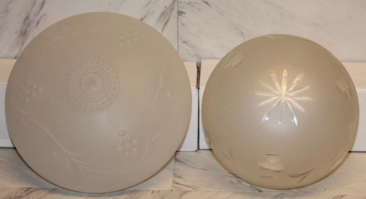 Vintage Frosted Light Ceiling Globes Lot of 2