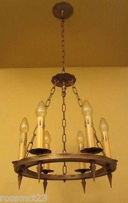 Vintage Lighting three antique 1920s Spanish Revival chandeliers