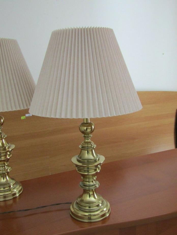 Vintage STIFFEL Brass Lamp Light with Shade