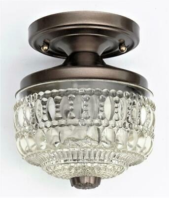 Vintage Mid Century Clear Bubble Glass Ceiling Light Semi-Flush, Italian Style