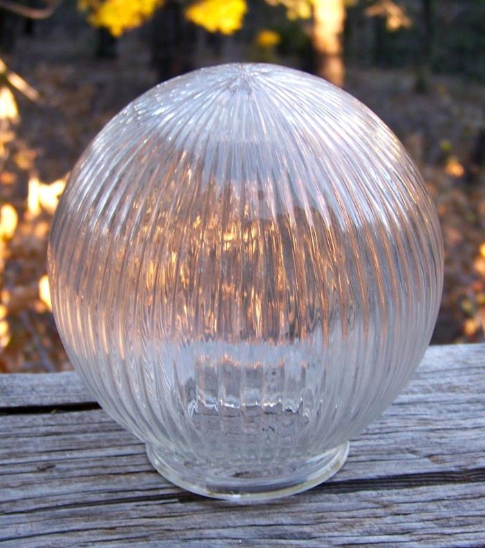 Light Fixture Glass Globe... Clear, Ribbed, Round