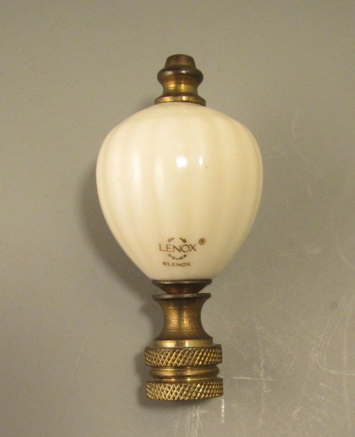 Vintage LENOX Ivory Lamp Finial Ribbed Balloon Style