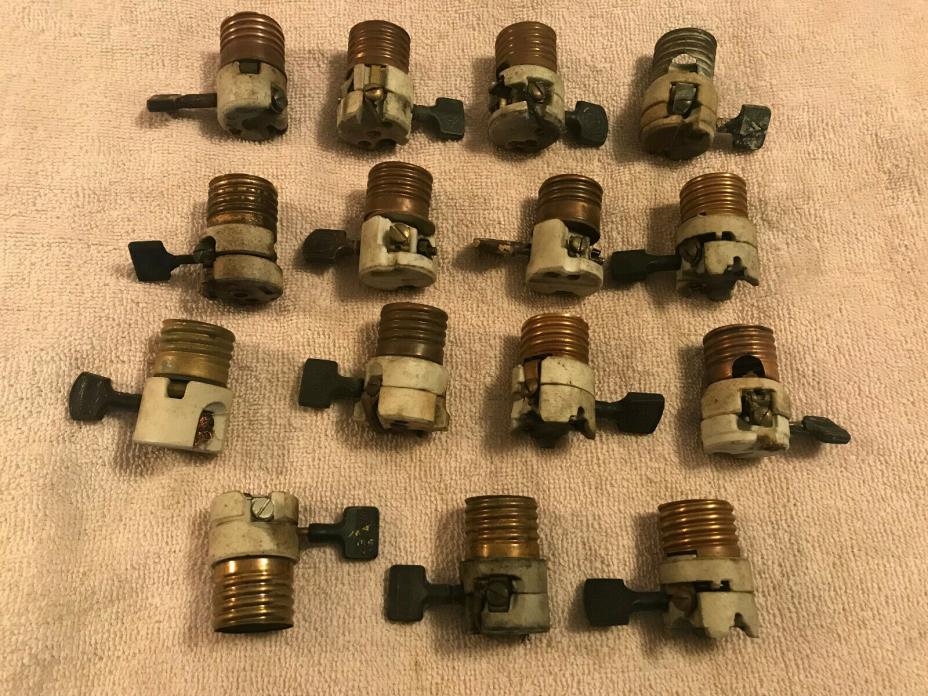15 Early 1900's Turnkey Light Switch Parts, No Shell, Hubbell, Perkins, Webber +