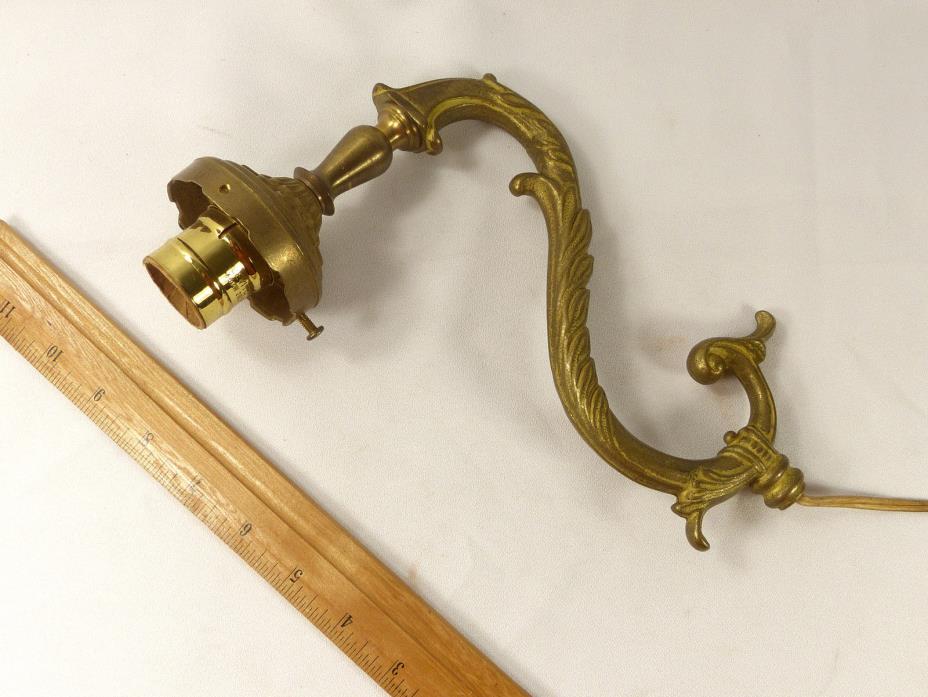 Lamp Arm Solid Brass Vintage Heavy Rare Sconce Shade Holder for Restoration DIY