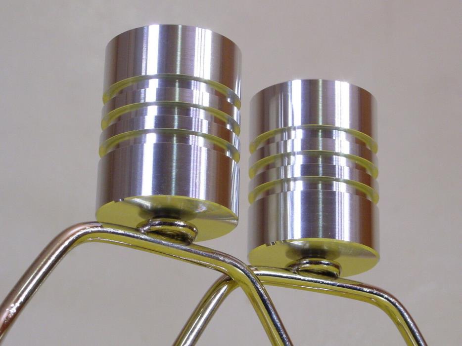 LAMP SHADE FINIALS, CUSTOM MACHINED BILLET ALUMINUM ART DECO MID CENTURY MODERN
