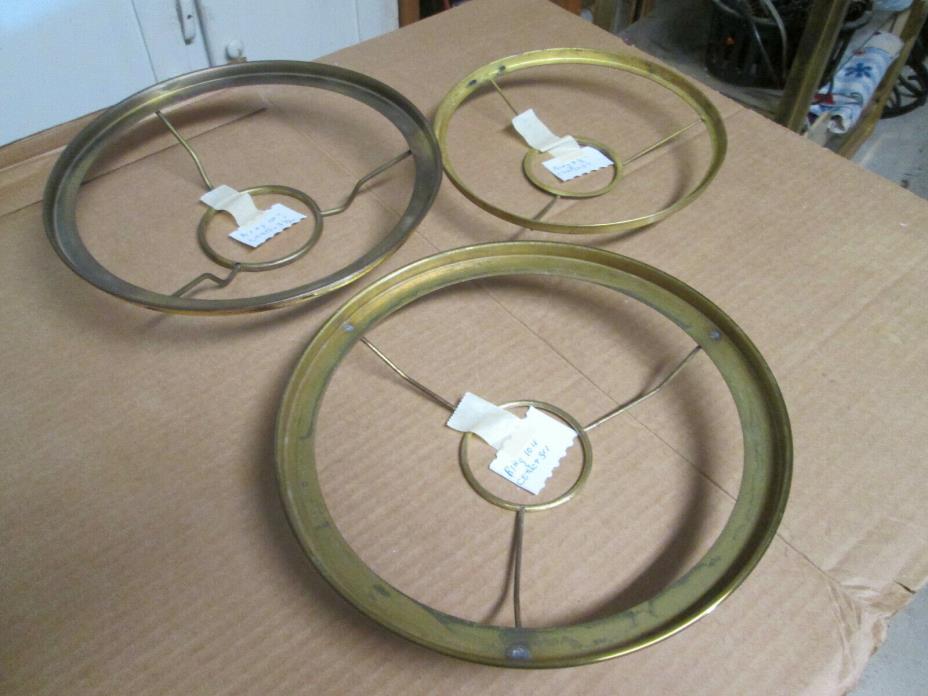 Lot of 3 Vintage aladdin Lamp Shade Rings 2~ 10