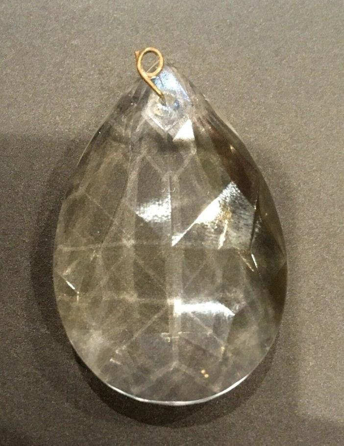 Heavy Vintage 1960s Chandelier Tear Drop Pendant Prism Crystal Replacement Parts