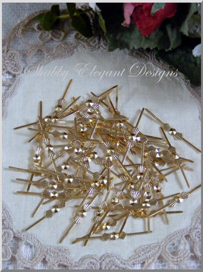 Large Gold Bowtie Connnectors for Crystal Chandelier Prisms~Lot of 200~NEW!