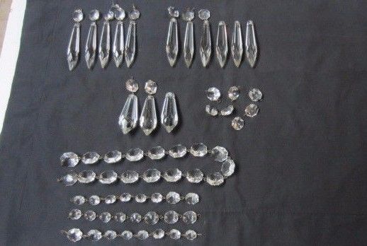 Lot of Crystal Icicle / Spears & Buttons, Lamp / Lights / Crafting Prisms (MD)