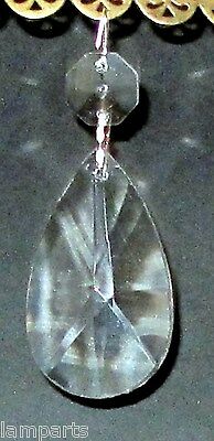 2” Clear Crystal Prism Tear Drop Almond Shape With 14mm Bead