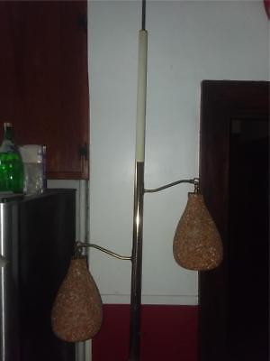 VINTAGE MCM POLE FLOOR LAMP..SPRING LOADED..LAVA SHADES..4 POSITION LIGHT