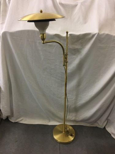 M.G. WHEELER SIGHT LIGHT FLOOR LAMP VINTAGE MID CENTURY ADJUSTABLE BRASS ATOMIC
