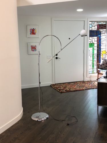 Modern Chrome Orbit Floor Lamp By Robert Sonneman