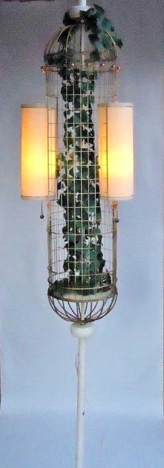 Mid Century Modern 2 Light Tension Pole Floor Lamp Vintage 95