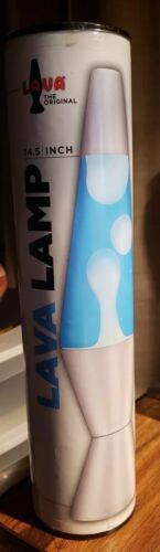 New Unopen Lava Lite 2103 Liquid Motion Lamp Blue Liquid/ White Wax/ Silver Base