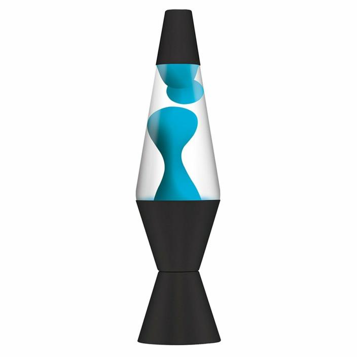 Schylling 2313 Lava the Original Black Base Lamp with Neon Blue Wax Clear Liquid