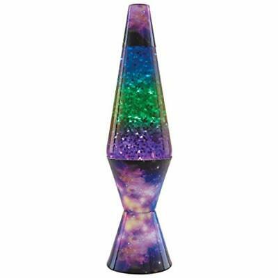 14.5-Inch Lava Lamp Night Light Galaxy Decal Base Silver Star Glitter Relaxing
