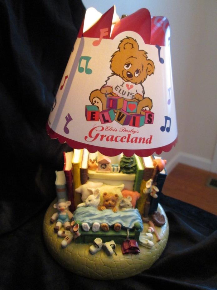 Elvis Spin Shade Teddy Bear Motion Child's Lamp New in Box w/Bulb 1996