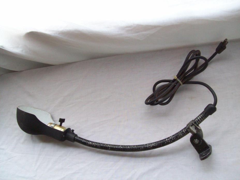 Vintage Woodward J -2a industrial electric gooseneck metal lamp for machine