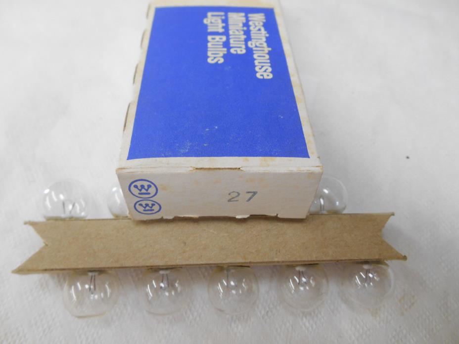 Lot 10 Old Vintage NOS Westinghouse Miniature Lamps Bulbs Lantern # 27 #27 4.9V