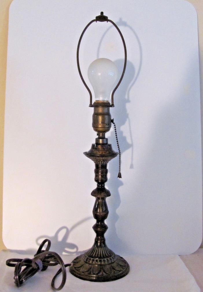 VINTAGE TIFFANY STYLE CAST METAL LAMP BASE