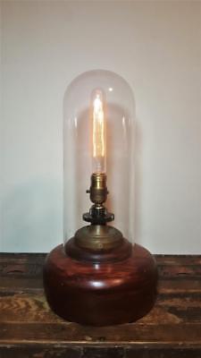 OOAK One-of-a-kind Large Bell Dome Steampunk Art Gear Lamp w/Edison Tube Light