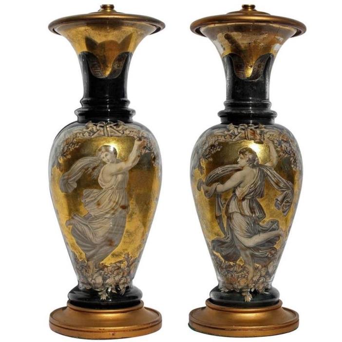 Pair Hollywood Regency of Lamps