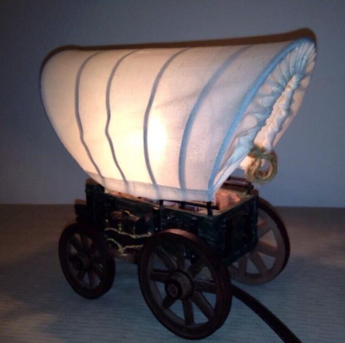 WESTERN MOTIF - Bedroom/Table/Night Lite Covered Wagon NICE CONDITION