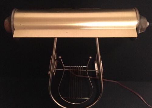 Vintage Brass Working Lamp Adjustable Harp Piano Music Themed Light Rare