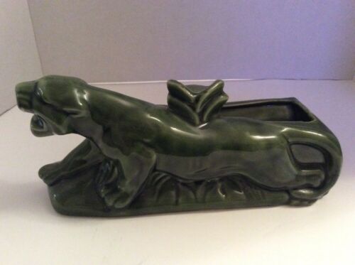 Lamp; Green Panther TV Lamp, 1950’s, Ceramic, Vintage