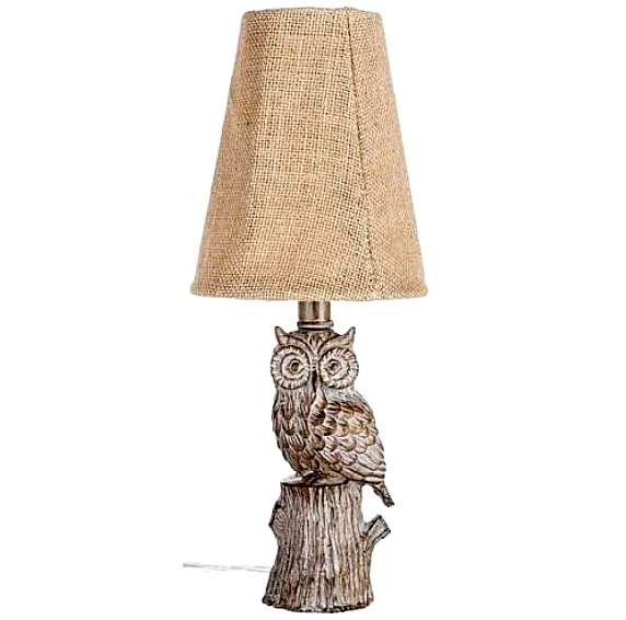 Owl Lamps Vintage Mini Whitewash Animal Ceramic Night Table Stand End Electric