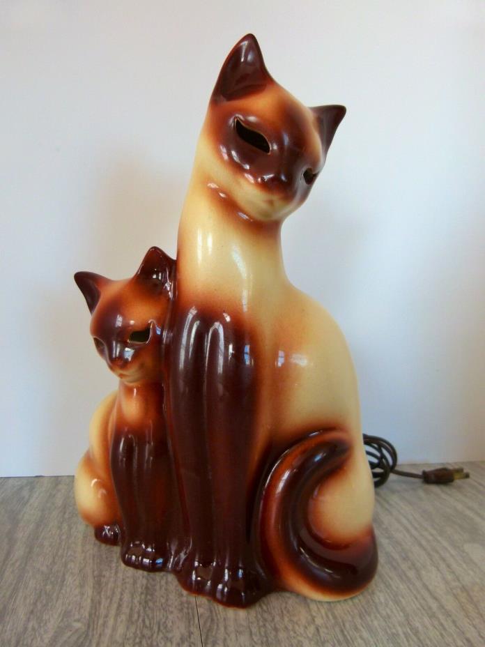 1960's SIAMESE CATS KRON VINTAGE TV /TELEVISION LAMP Mid Century Excellent cond.