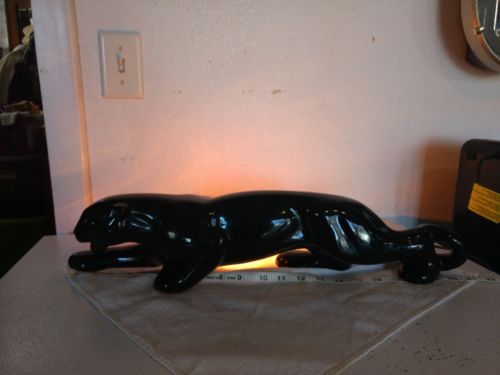 Vtg Mid Century Modern Eames Black Panther TV Ceramic Lamp Sleek Minimalist 21