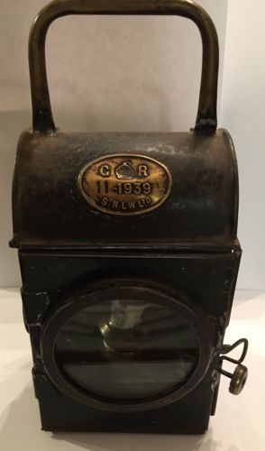 Two Rare Vintage English Farm Steam Equipment Front & Rear Lanterns!!