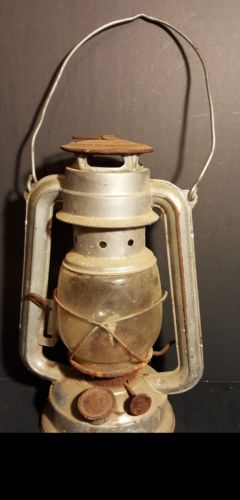 Vintage Germany Kerosene Lamp Antique Lantern Oil Glass Metal Old western decor