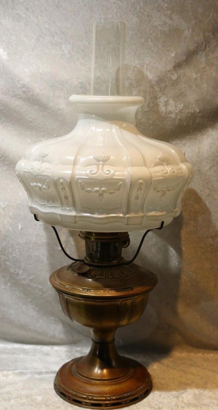 Antique Aladdin No 8 Kerosene Lamp w/Chimney & Shade