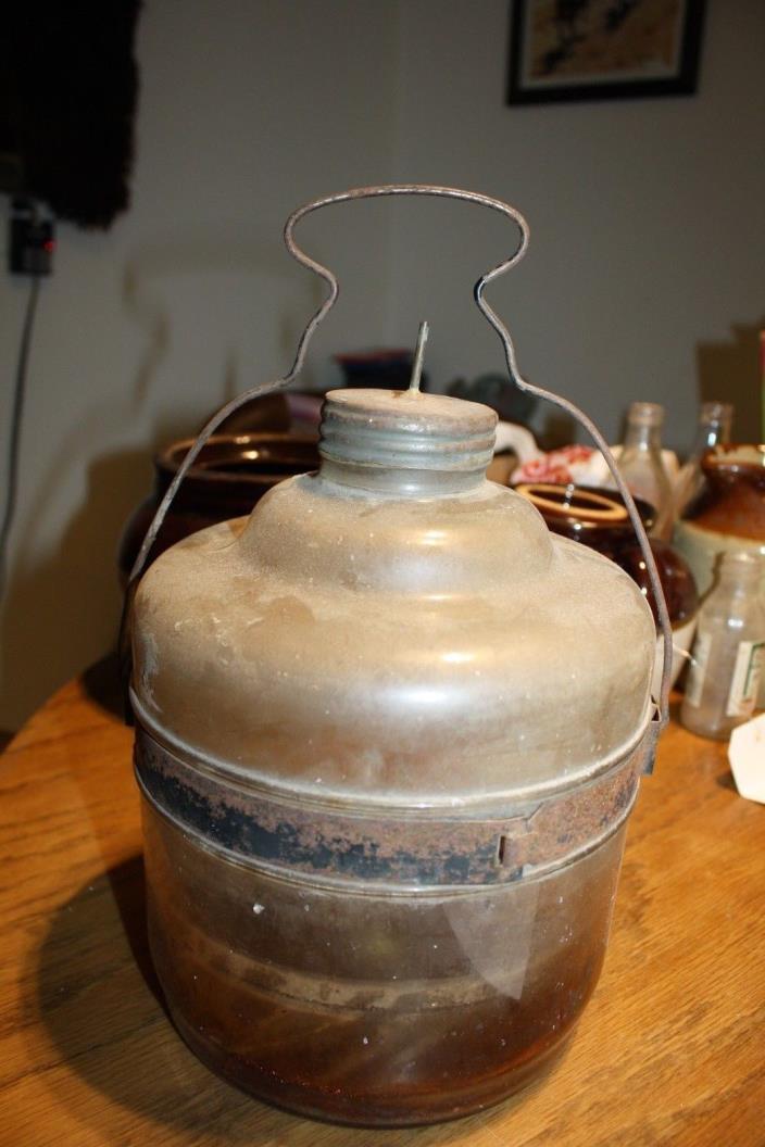 Antique Kerosene Bottle with Wire Handle