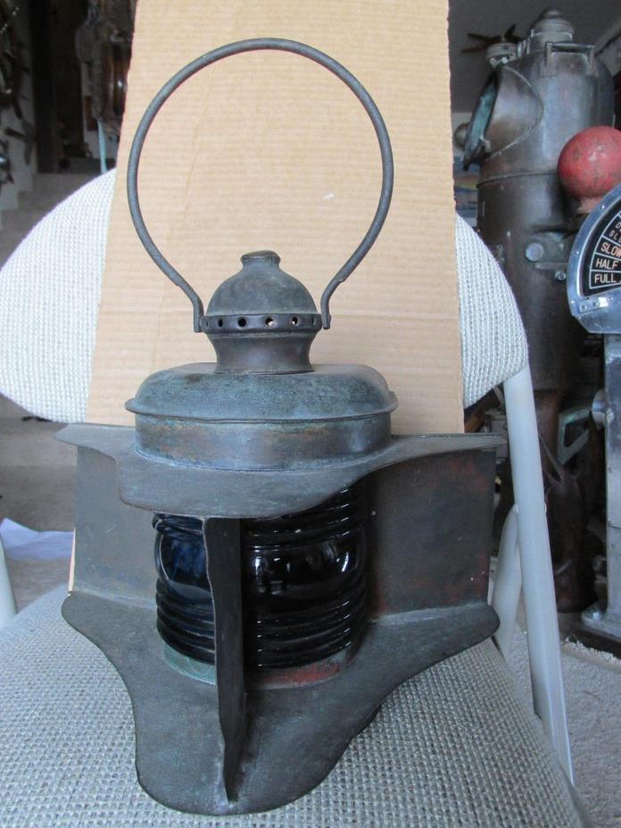 Rare Nautical Ship light Lantern & Working Oil Kerosene Vortex Burner Lamp USA