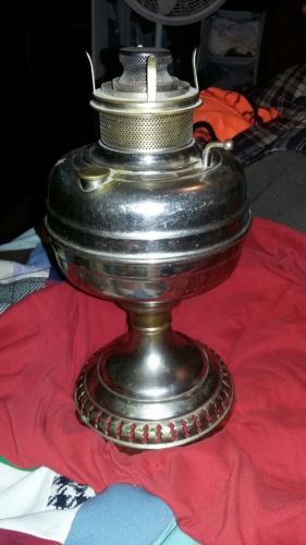 Antique THE VICTOR Oil Kerosene Lamp Pat. June-7 1892 Brass Burner?