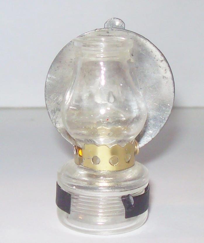 Vtg Miniature Oil Lamp with Reflector Doll House