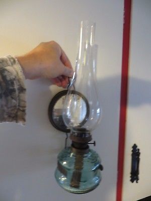 original Ditmar Fabrique en Allemagne  wall mount antique oil lamp & mirror