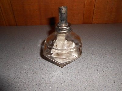 Vintage Miniature Clear Glass Kerosene Oil Lamp M.J.L. Japan