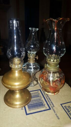 Vintage Mini Oil Wick Lamps